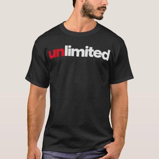 Onbeperkt T-shirt met typografie (Voorkant)
