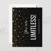 Onbeperkte ansichtkaart (zwart) briefkaart (Voorkant / Achterkant)