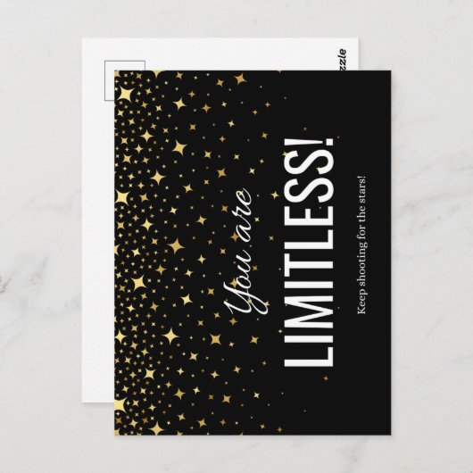 Onbeperkte ansichtkaart (zwart) briefkaart (Voorkant / Achterkant)