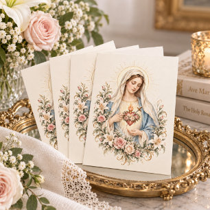 Onberispelijk Hart van Maria Bloemrijke Katholiek Kaart