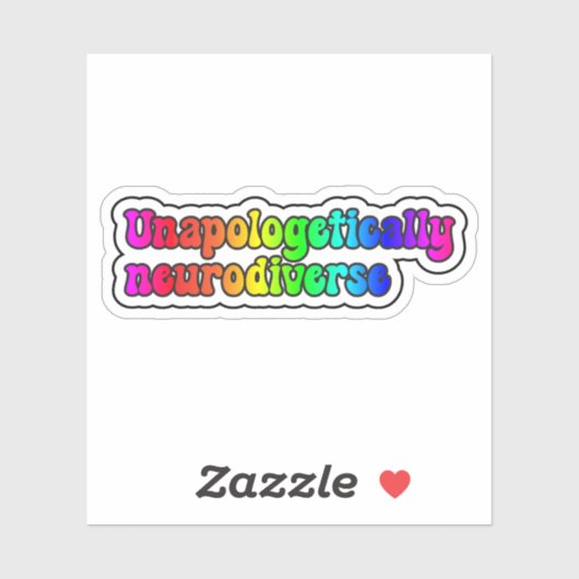 Onberispelijk neurodiverse Rainbow-typografie Sticker (Vel)