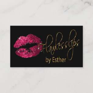 Onberispelijke Lips - Hot Pink Glitter en Gold Visitekaartje