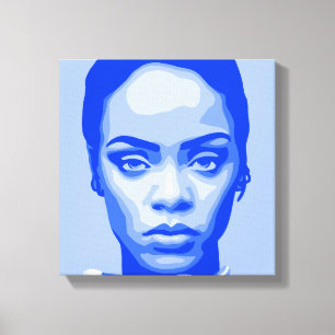 Onbeschaamd blauw   Bad Girl Ri Ri Canvas Afdruk