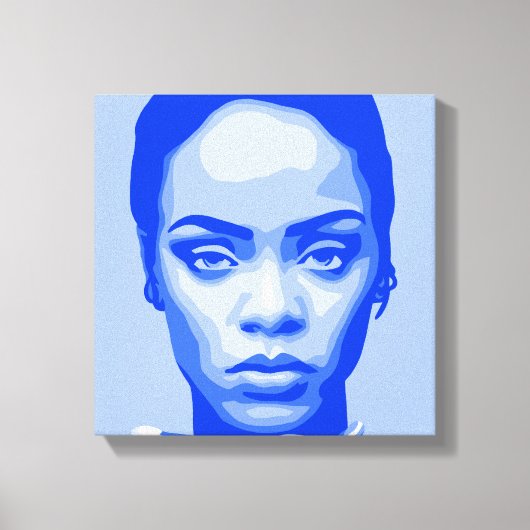 Onbeschaamd blauw | Bad Girl Ri Ri Canvas Afdruk (Voorkant)