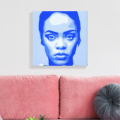 Onbeschaamd blauw | Bad Girl Ri Ri Canvas Afdruk (Insitu (Woonkamer))