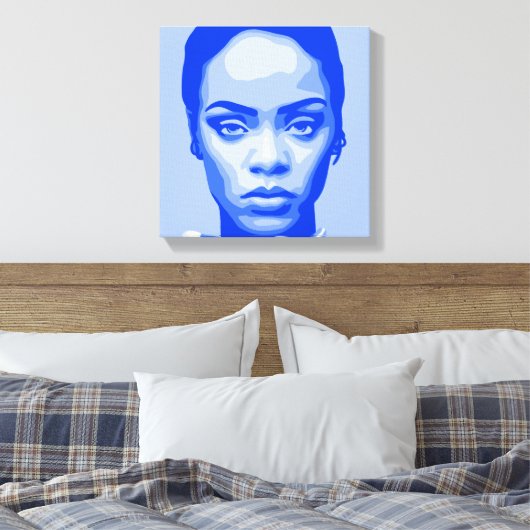 Onbeschaamd blauw | Bad Girl Ri Ri Canvas Afdruk (Insitu (Slaapkamer))