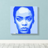 Onbeschaamd blauw | Bad Girl Ri Ri Canvas Afdruk (Insitu (Houten vloer))