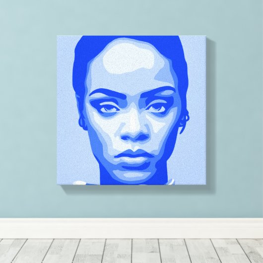 Onbeschaamd blauw | Bad Girl Ri Ri Canvas Afdruk (Insitu (Houten vloer))