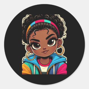 Onbeschaamd gedurfde Sy Black Girl Magic Ronde Sticker