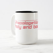 Onbeschaamd Holy & Bold Coffee Mok (Voorkant links)