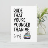 Onbeschoft dat je jonger bent dan ik, griezelige v kaart (Staand voorkant)