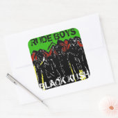 ONBESCHOFTE JONGENS ZWARTE KUSH VIERKANTE STICKER (Envelop)
