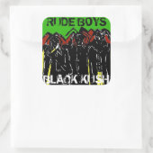ONBESCHOFTE JONGENS ZWARTE KUSH VIERKANTE STICKER (Tas)