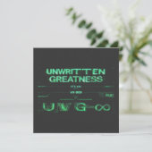 "Onbeschreven Grootheid" Cyberpunk Uitnodiging (Staand voorkant)