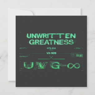 "Onbeschreven Grootheid" Cyberpunk Uitnodiging