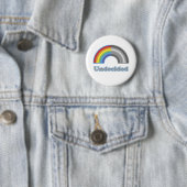 Onbeslist regenboog ronde button 5,7 cm (In situ)