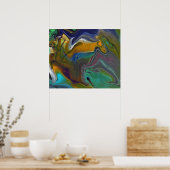 Onbesliste 2 psychedelische Abstracte kunstprint Poster (Keuken)