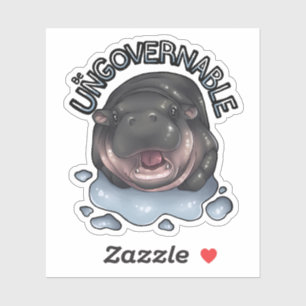 onbestuurbaar nijlpaard sticker