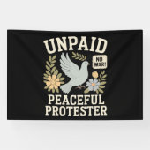onbetaalde vreedzame demonstrant spandoek (Horizontaal)
