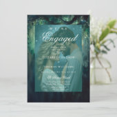Onbetoverde Forest Emerald Photo Engagement Party Kaart (Staand voorkant)