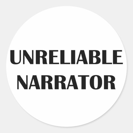 Onbetrouwbare Narrator Ronde Sticker (Voorkant)