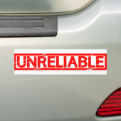 Onbetrouwbare stempel bumpersticker (Op auto)