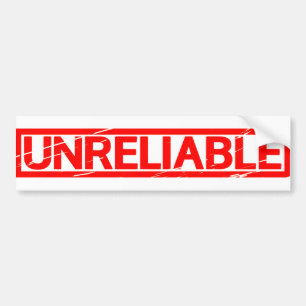 Onbetrouwbare stempel bumpersticker
