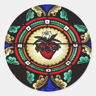 Onbevlekt hart Glas in lood Sticker