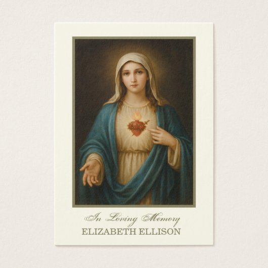 Onbevlekt Hart Maria Begrafenis Katholiek Gebed Visitekaartje (Voorkant)