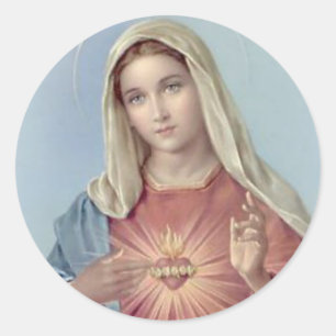 Onbevlekt Hart Maria Gezegende Moeder Ronde Sticker