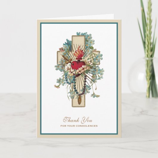 Onbevlekt Hart Maria Katholieke Sympathie Dank u Bedankkaart (Voorkant)