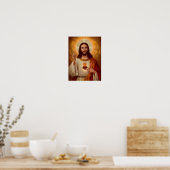 , onbevlekt hart van de Heilige Jezus Christus Poster (Keuken)