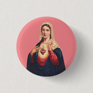 Onbevlekt Hart van de Heilige Maagd Maria Ronde Button 3,2 Cm