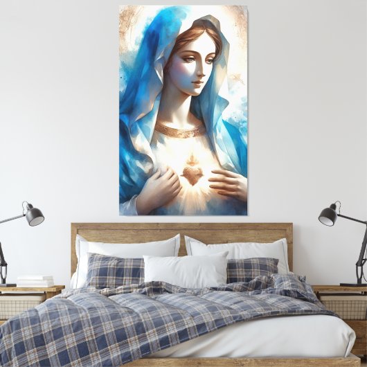 Onbevlekt hart van de maagd Maria Canvas Afdruk (Insitu (Slaapkamer))