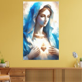 Onbevlekt hart van de maagd Maria Canvas Afdruk (Insitu (Woonkamer))