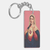 Onbevlekt Hart van de Maagd Maria Sleutelhanger (Voorkant Links)