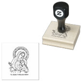 Onbevlekt Hart van Maagd Maria Jezus Religieus Rubberstempel (Gestempeld)