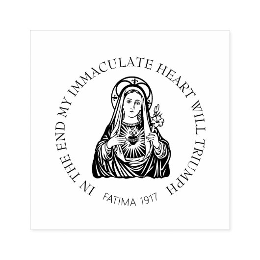 Onbevlekt Hart van Maagd Maria Katholiek Religieus Rubberstempel (Afrduk)