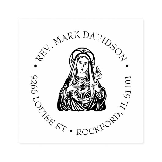 Onbevlekt Hart van Maagd Maria Katholiek Religieus Rubberstempel (Afrduk)