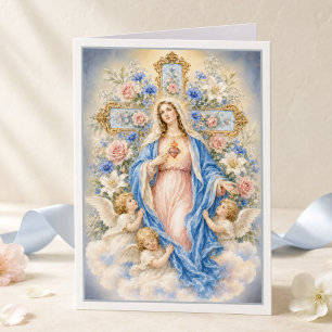 Onbevlekt Hart van Maria Bloemrijke Katholiek Kaart