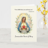 Onbevlekt Hart van Maria Gods Vrede en Zegeningen Kaart (Gele Bloem)
