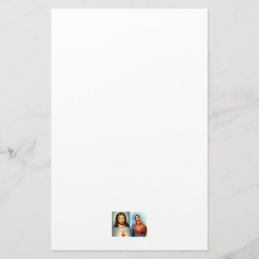 Onbevlekt Hart van Maria & Heilig Hart van Jezus Briefpapier (Achterkant)