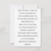Onbevlekt Hart van Maria Heilige kaart | Ave Maria (Achterkant)