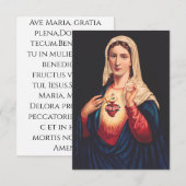 Onbevlekt Hart van Maria Heilige kaart | Ave Maria (Voorkant / Achterkant)