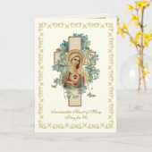 Onbevlekt Hart van Maria Katholiek Religieus Kaart (Gele Bloem)