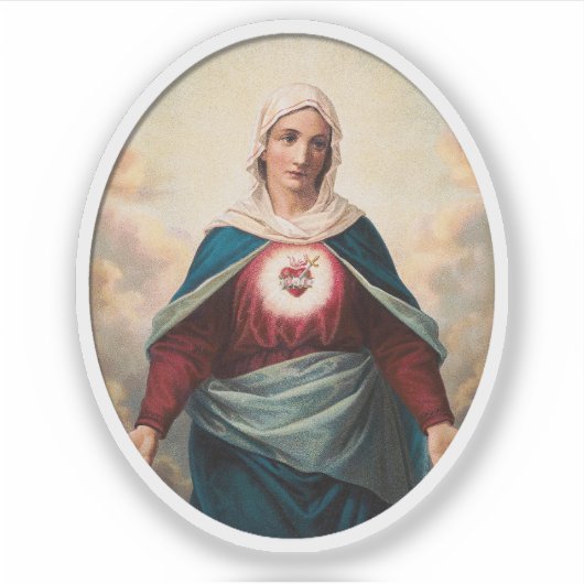 Onbevlekt Hart van Maria Katholiek Vinyl Sticker (Voorkant)
