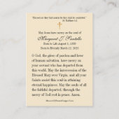 Onbevlekt Hart van Maria Katholieke Begrafenismonu Visitekaartje (Achterkant)