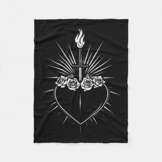 Onbevlekt Hart van Maria Mannen Vrouwen Katholieke Fleece Deken (Voorkant)