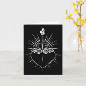 Onbevlekt Hart van Maria Mannen Vrouwen Katholieke Kaart (Gele Bloem)