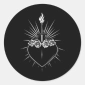 Onbevlekt Hart van Maria Mannen Vrouwen Katholieke Ronde Sticker (Voorkant)